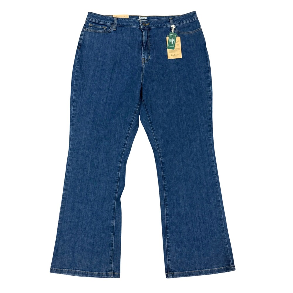 LL Bean True Shape Jeans Womens 20 Reg Blue Bootcut High Rise Classic Fit NWT